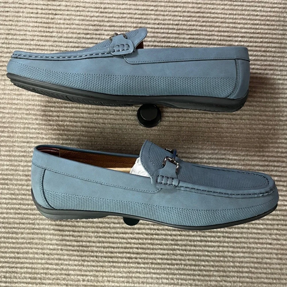 Stacy Adams Colton Navy Marine Blue Bit Driving Loafers Mens 12 M Preppy